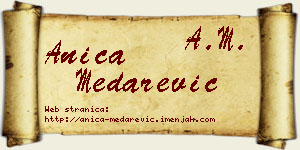 Anica Medarević vizit kartica